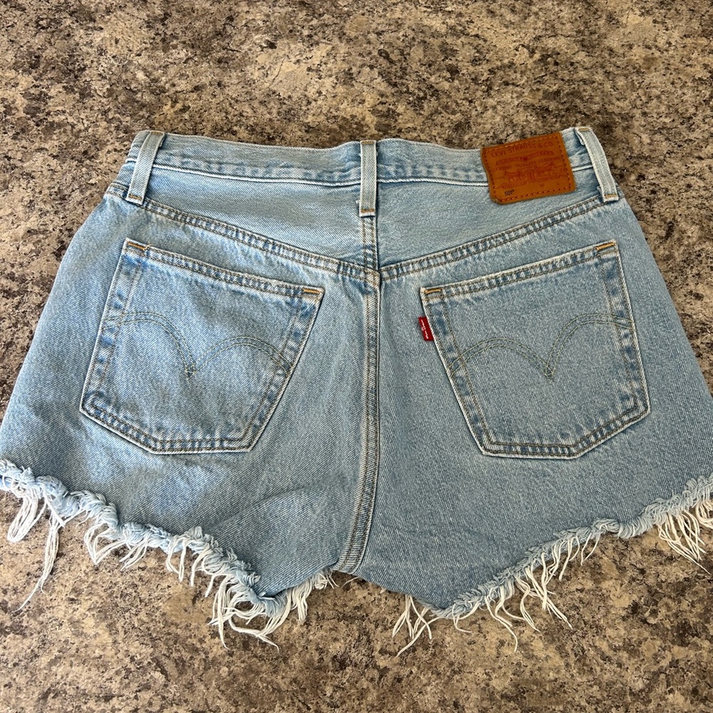 Levi's 501 Light Blue Denim Shorts